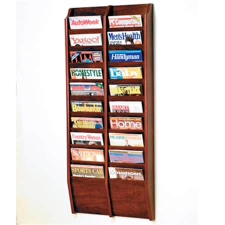 Wooden Mallet Cascade 20 Pocket Magazine Rack in Mahogany WO599437